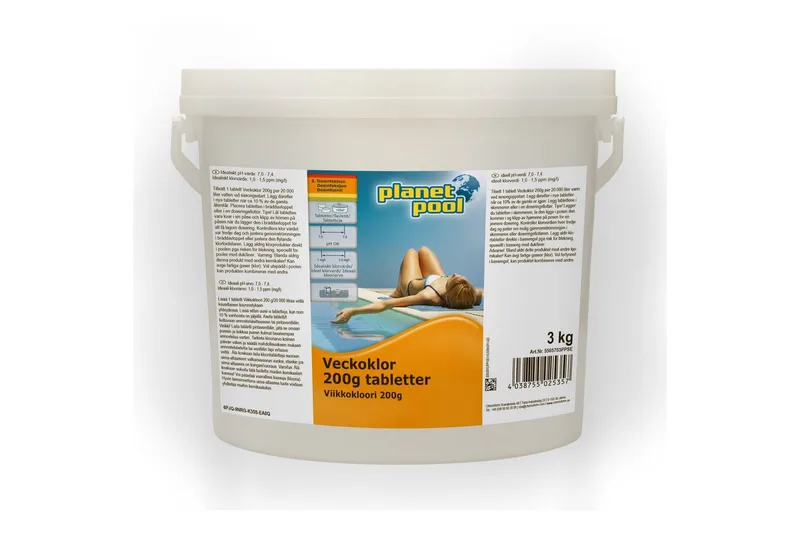 Øvrig rengøring og oprydning Planet Pool Vandpleje Planet Pool ugeklor 200 g tabletter 3 kg