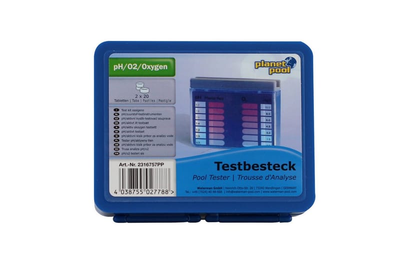 Måleinstrument Planet Pool Mini Pool Tester (pH/Aktivt Ilt) inkl. 40 tabletter - Have - Udendørsbad - Poolrengøring - Pool kemi og klortabletter