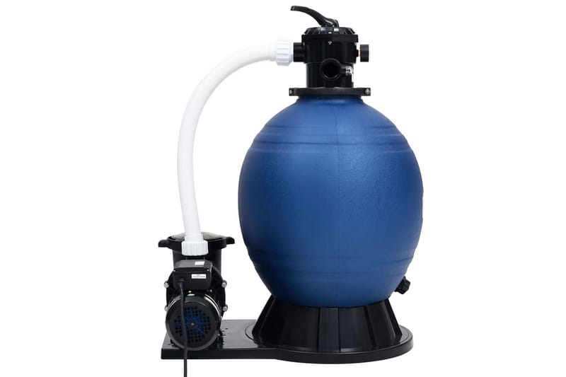 sandfilter med 7-vejs ventil & 1000 W pumpe blå og sort - Have - Udendørsbad - Poolrengøring - Sandfilter