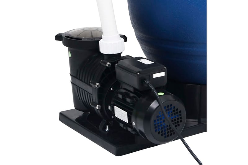 sandfilter med 7-vejs ventil & 1000 W pumpe blå og sort - Have - Udendørsbad - Poolrengøring - Sandfilter