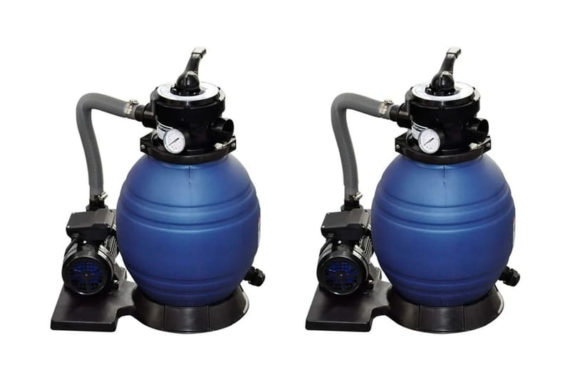 Sandfilterpumpe 2 Stk. 400 W 11000 L/T - Blå - Have - Udendørsbad - Poolrengøring - Sandfilter