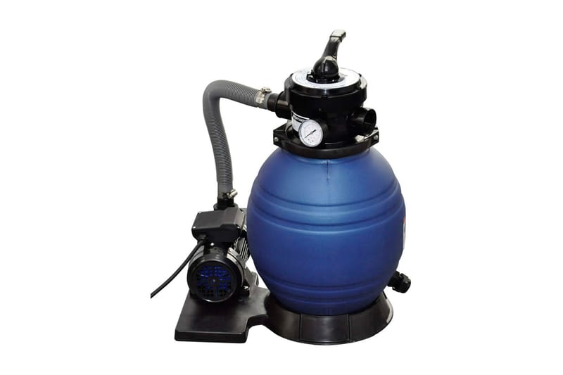 Sandfilterpumpe 400 W 11000 L/T - Blå - Have - Udendørsbad - Poolrengøring - Sandfilter