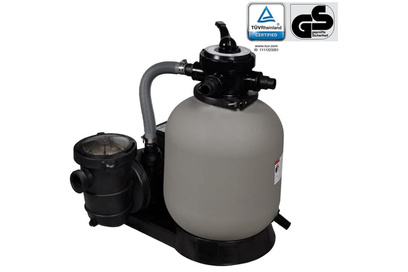 Sandfilterpumpe 600 W 17000 L/T - Grå - Have - Udendørsbad - Poolrengøring - Sandfilter