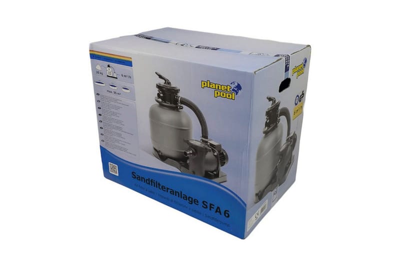 Sandfilterpumpe Planet Pool Monteringsplade 6-vejs-ventil L (Filter Ø 400 mm Pumpe 8,0 m³/h), L (Filter Ø 400 mm Pumpe 8,0 m³/h)