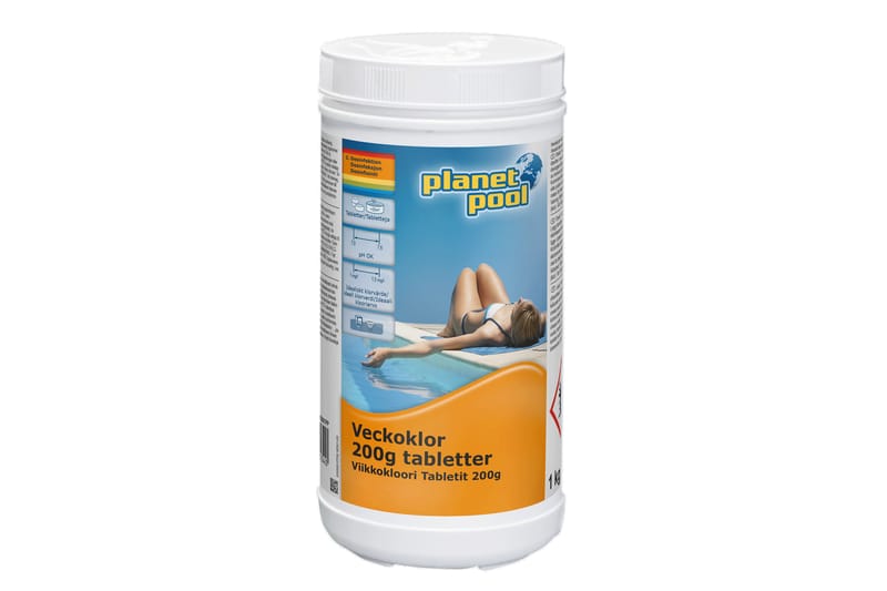 Vandpleje Planet Pool Ugeklor 1kg 200g Tabletter - Have - Udendørsbad - Poolrengøring - Pool kemi og klortabletter