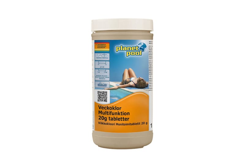 Vandpleje Planet Pool Ugeklor Multifuntion 20 g stk. 1 kg - Have - Udendørsbad - Poolrengøring - Pool kemi og klortabletter