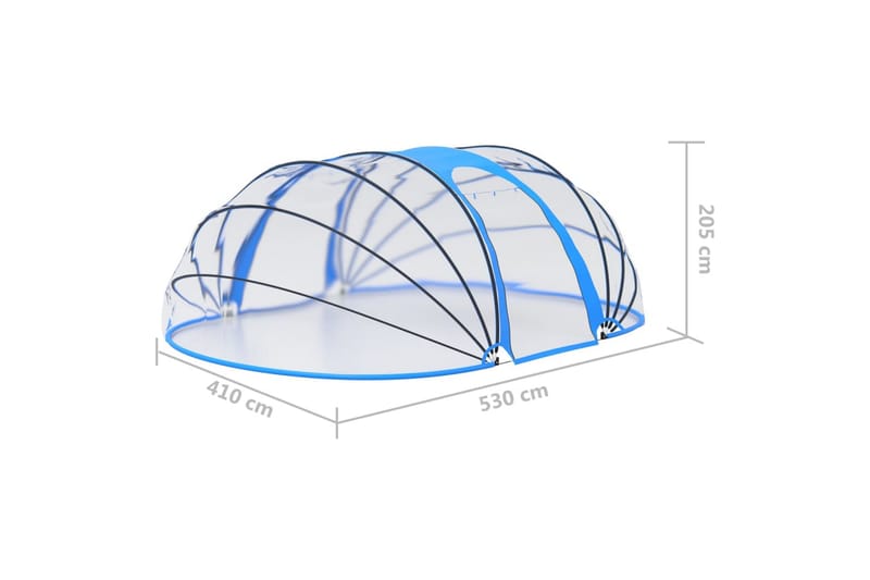 poolkuppel 530x410x205 cm oval - Have - Udendørsbad - Pooltilbehør - Øvrigt pooltilbehør