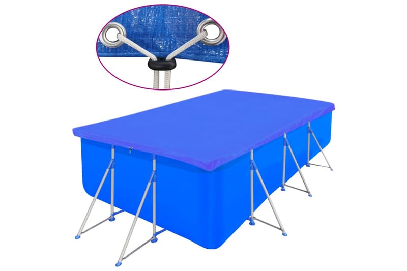 poolovertræk 2 stk. 400x207 cm 90 g/m² PE rektangulært - Blå - Have - Udendørsbad - Pooltilbehør - Øvrigt pooltilbehør