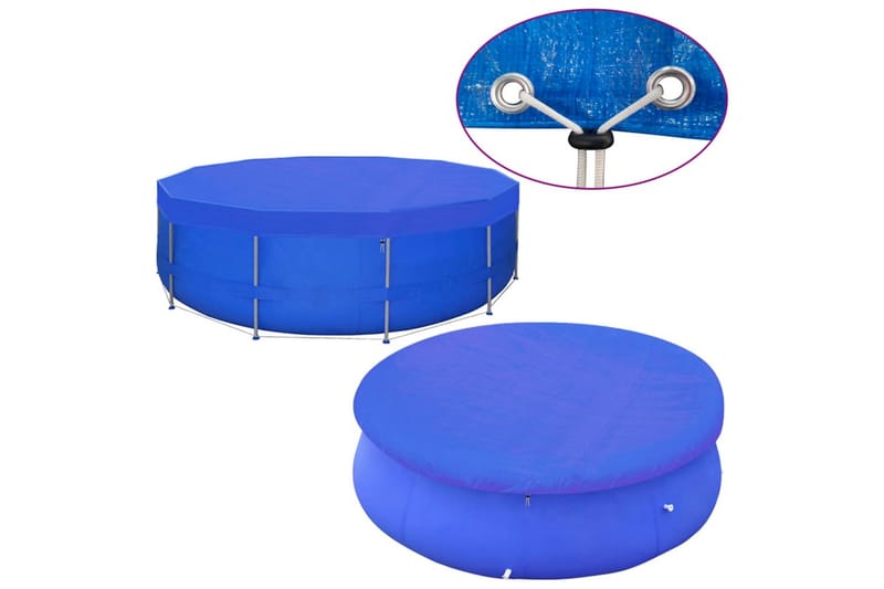 poolovertræk 2 stk. 540 cm 90 g/m² PE rundt - Blå - Have - Udendørsbad - Pooltilbehør - Øvrigt pooltilbehør