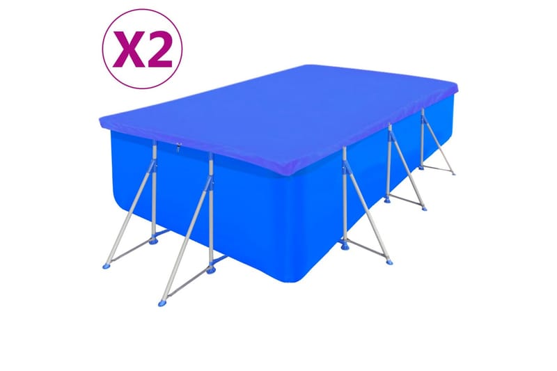 poolovertræk 2 stk. 540x270 cm 90 g/m² PE rektangulært - Blå - Have - Udendørsbad - Pooltilbehør - Øvrigt pooltilbehør
