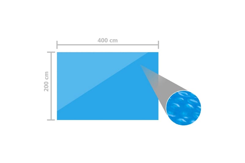 Poolovertræk 400x200 Pe Blå - Øvrigt pooltilbehør - Poolovertræk & poolcover