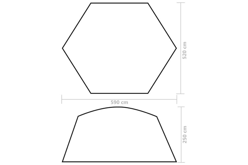 pooltelt 590x520x250 cm stof grøn - Øvrigt pooltilbehør - Poolovertræk & poolcover