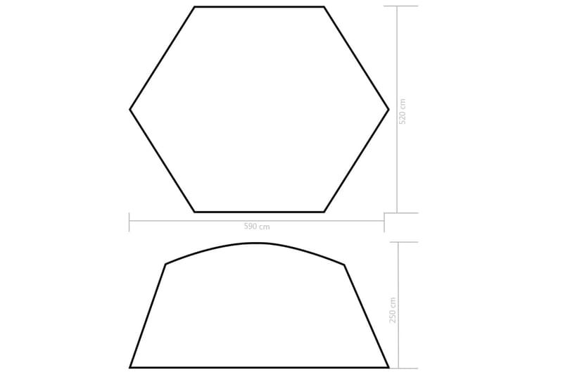 Pooltelt I Stof 590 X 520 X 250 Cm Blå - Blå - Øvrigt pooltilbehør - Poolovertræk & poolcover