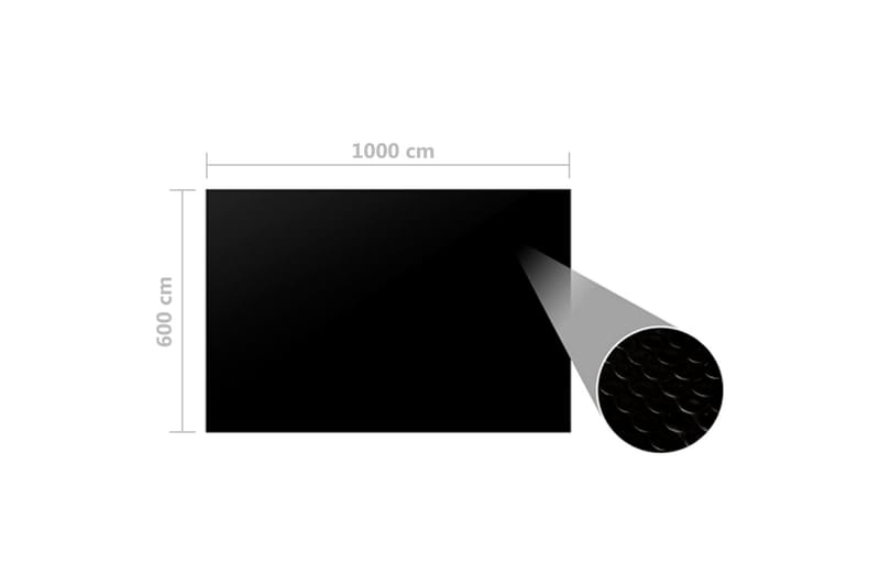 rektangulært poolovertræk 1000x600 cm PE sort - Sort - Øvrigt pooltilbehør - Poolovertræk & poolcover