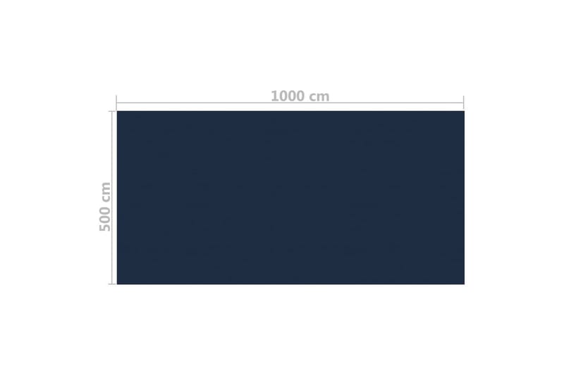 Flydende solopvarmet poolovertræk 1000x500 cm pe sort og blå - Sort - Pool tæppe og liner