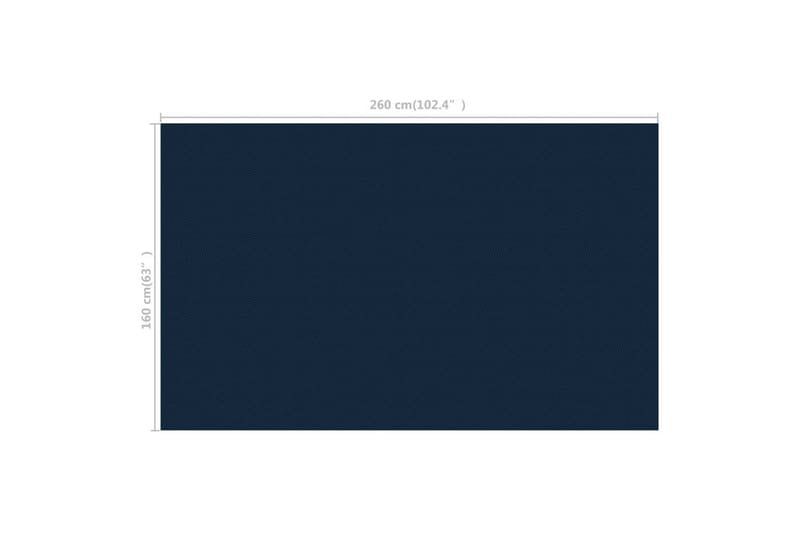 Flydende solopvarmet poolovertræk 260x160 cm pe sort og blå - Sort - Have - Udendørsbad - Pooltilbehør - Pool tæppe og liner