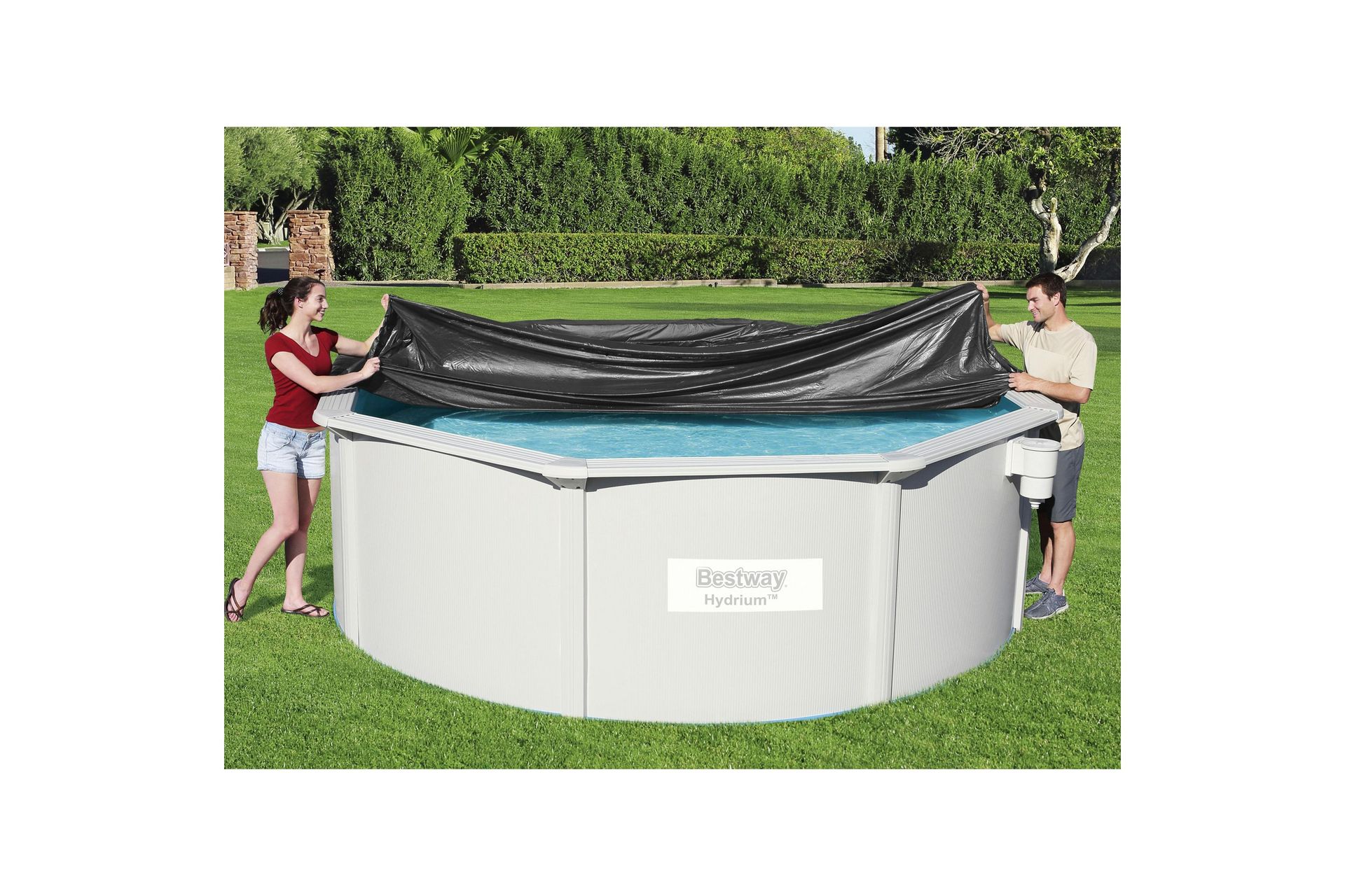 Pooloverdækning Flowclear™ 3,96 m Sort - Bestway - Have - Udendørsbad - Pooltilbehør - Poolbeskyttelse - Poolovertræk & poolcover