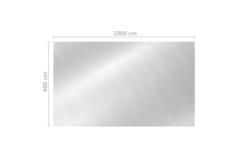Rektangulært Poolovertræk 1000x600 cm Pe Sølvfarvet - Sølv - Pool tæppe og liner
