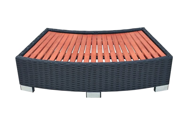 Spatrin I Polyrattan 92 X 45 X 25 Cm Sort - Sort - Have - Udendørsbad - Pooltilbehør - Spa trapper