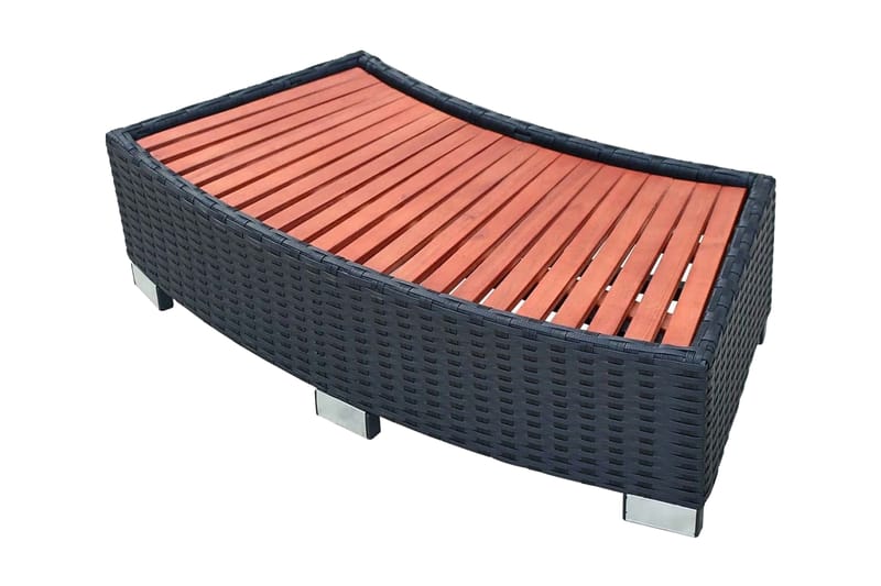 Spatrin I Polyrattan 92 X 45 X 25 Cm Sort - Sort - Have - Udendørsbad - Pooltilbeh�ør - Spa trapper