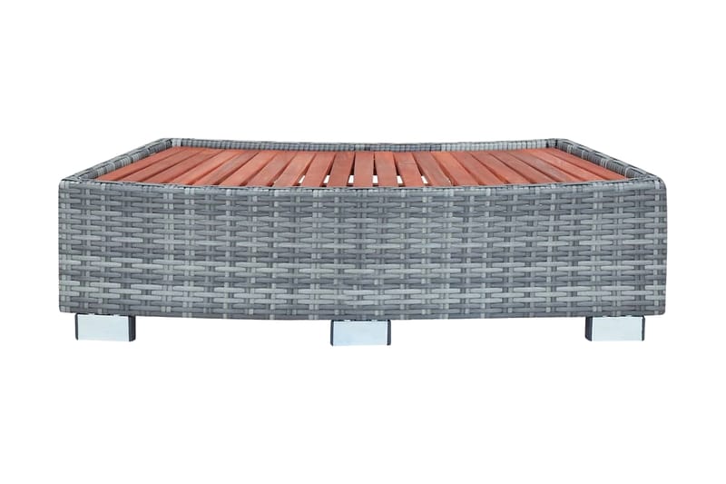 Spatrin i polyrattan 92 x 45 x 25 cm grå - Grå - Have - Udendørsbad - Pooltilbehør - Spa trapper
