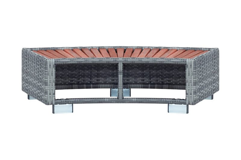 Spatrin i polyrattan 92 x 45 x 25 cm grå - Grå - Have - Udendørsbad - Pooltilbehør - Spa trapper