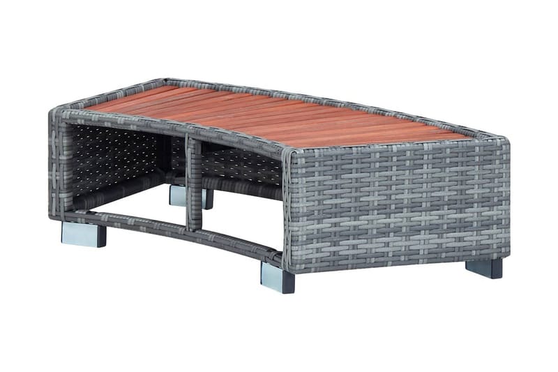Spatrin i polyrattan 92 x 45 x 25 cm grå - Grå - Have - Udendørsbad - Pooltilbehør - Spa trapper