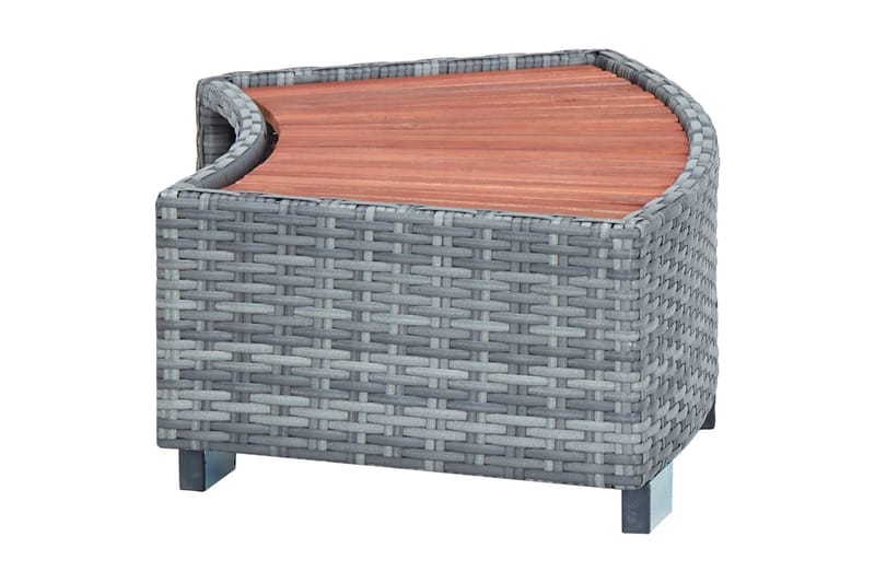 Spatrin i polyrattan 92 x 45 x 25 cm grå - Grå - Have - Udendørsbad - Pooltilbehør - Spa trapper