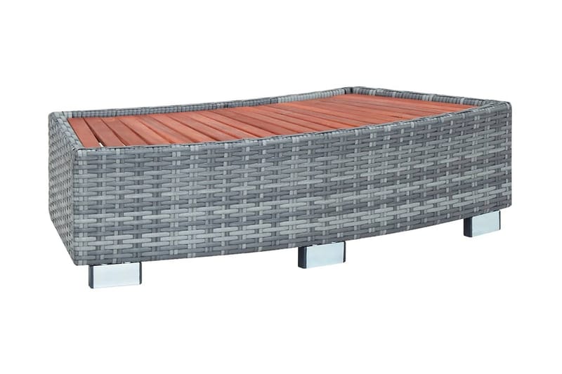 Spatrin i polyrattan 92 x 45 x 25 cm grå - Grå - Have - Udendørsbad - Pooltilbehør - Spa trapper