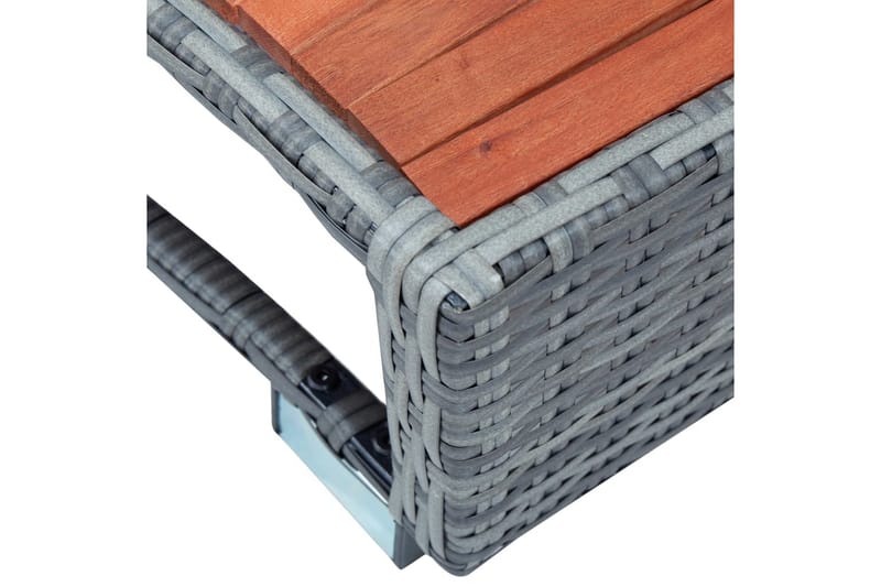 Spatrin i polyrattan 92 x 45 x 25 cm grå - Grå - Have - Udendørsbad - Pooltilbehør - Spa trapper