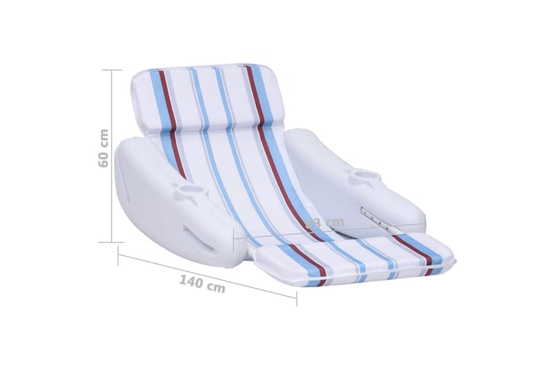 oppustelig poolstol 140x83x60 cm - Hvid - Have - Udendørsbad - Pooltilbehør - Vandlegetøj