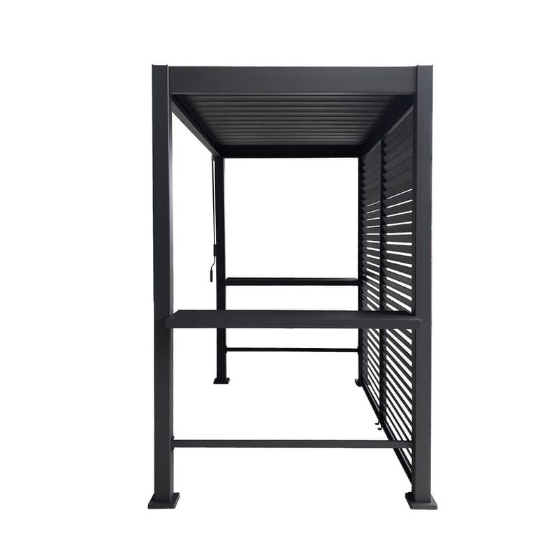 Bagvæg til pavillon HOME4YOU Mirador Bbq Mørkegrå - Mørkegrå - Have - Udestue & fritidshus - Lysthus