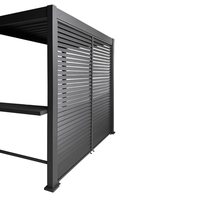 Bagvæg til pavillon HOME4YOU Mirador Bbq Mørkegrå - Mørkegrå - Have - Udestue & fritidshus - Lysthus