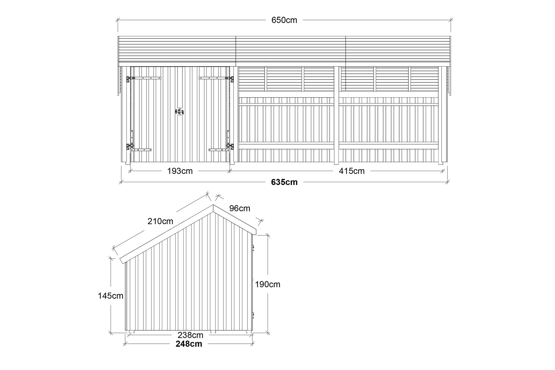 PLUS Multi Havehus 15,5 m² - 3 Moduler med Dobbeltdør - Grå - Have - Udestue & fritidshus - Hytter