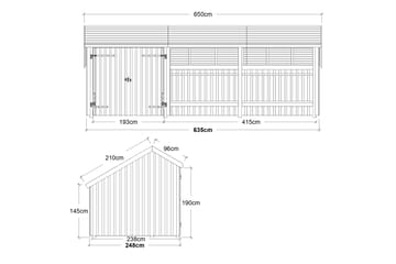 PLUS Multi Havehus 15,5 m² - 3 Moduler med Dobbeltdør - Grå - Have - Udestue & fritidshus - Hytter