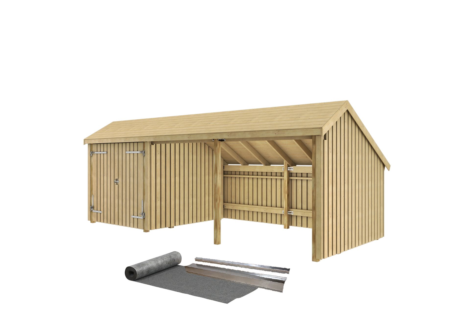 PLUS Multi Havehus 15,5 m² - 3 Moduler med Dobbeltdør - Grå - Have - Udestue & fritidshus - Hytter