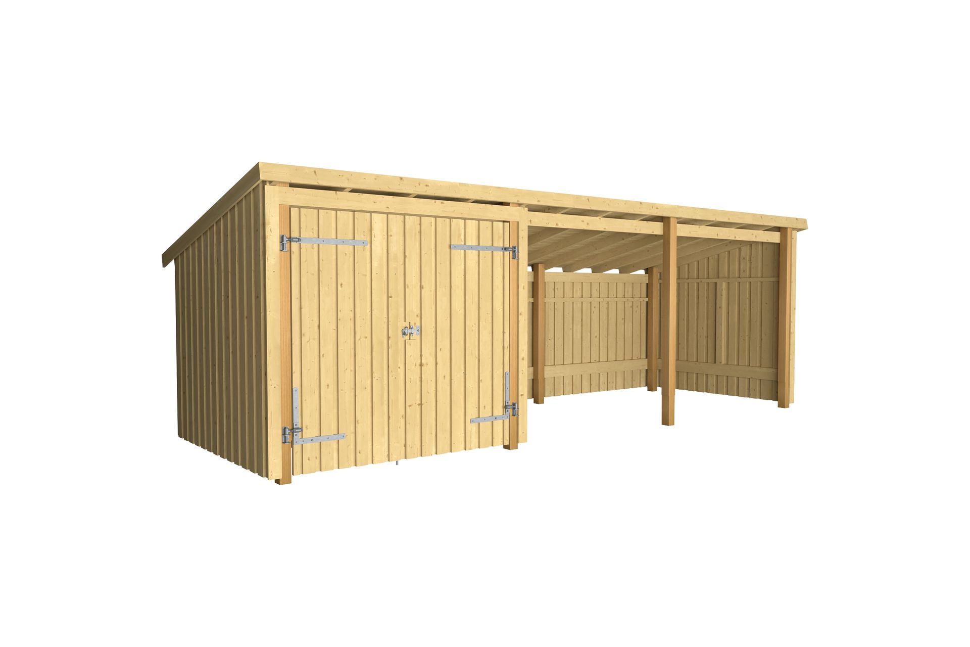 PLUS Nordic Multi Havehus 14 m² - 3 Moduler med Dobbeltdør - Grå - Have - Udestue & fritidshus - Hytter