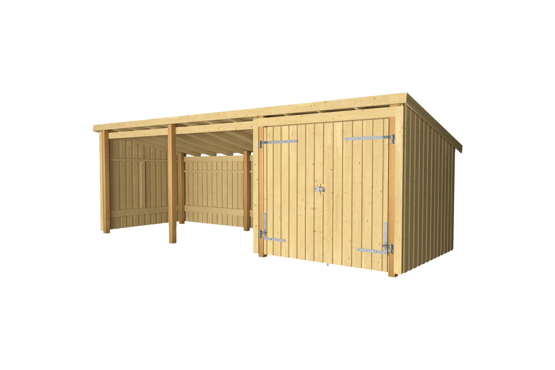 PLUS Nordic Multi Havehus 14 m² - 3 Moduler med Dobbeltdør - Grå - Have - Udestue & fritidshus - Hytter