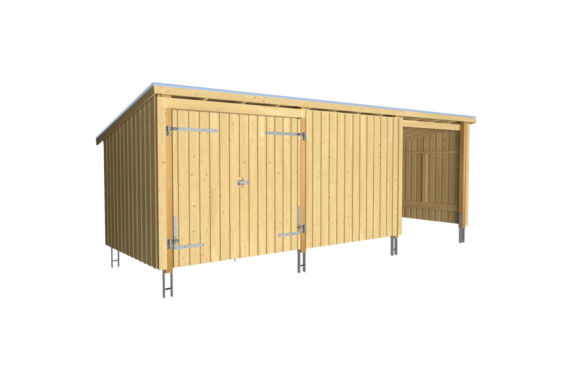 PLUS Nordic Multi Havehus 14 m² - 3 Moduler med Dobbeltdør - Grå - Have - Udestue & fritidshus - Hytter