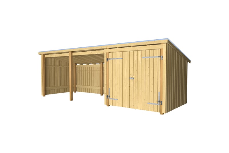 PLUS Nordic Multi Havehus 14 m² - 3 Moduler med Dobbeltdør - Grå - Have - Udestue & fritidshus - Hytter