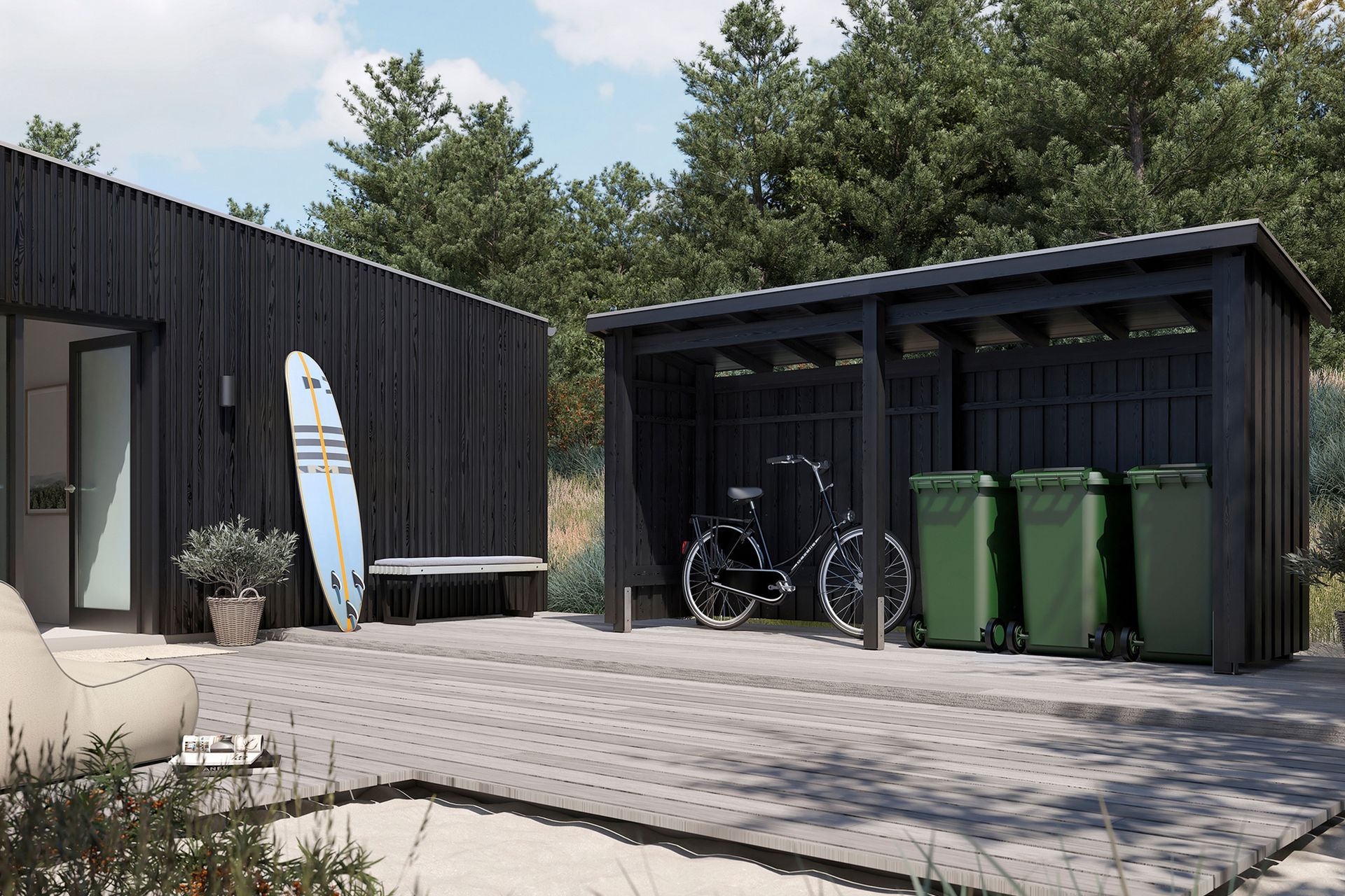 PLUS Nordic Multi Havehus 4,7 m² -2 Moduler Åben - Grå - Have - Udestue & fritidshus - Hytter