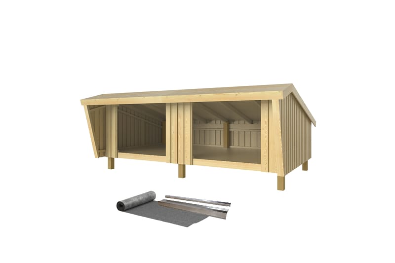 PLUS Shelter Dobbelt inkl. Tagpap og Aluminiumlister Ubehand - Grå - Have - Udestue & fritidshus - Hytter