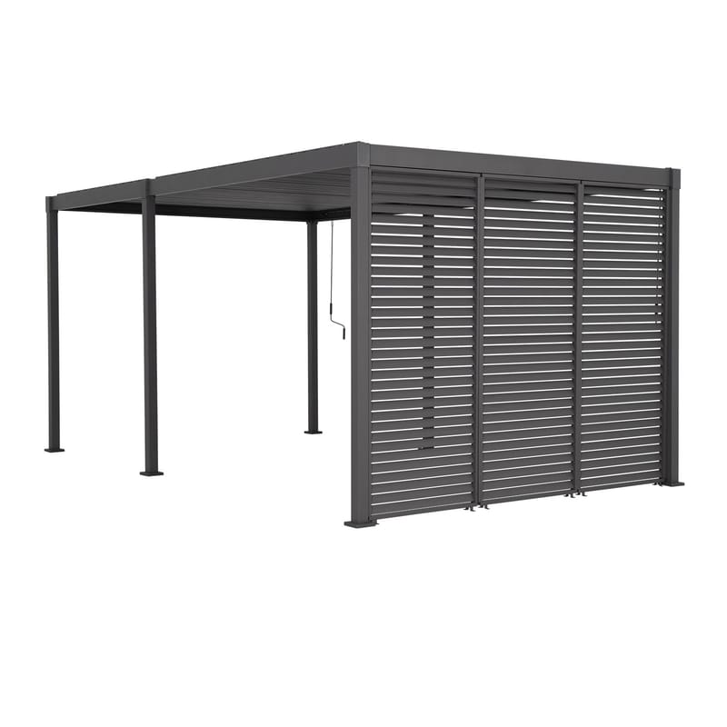 Lamellvæg til pavillon HOME4YOU Mirador-80/88, Mørkegrå - Mørkegrå - Have - Udestue & fritidshus - Lysthus