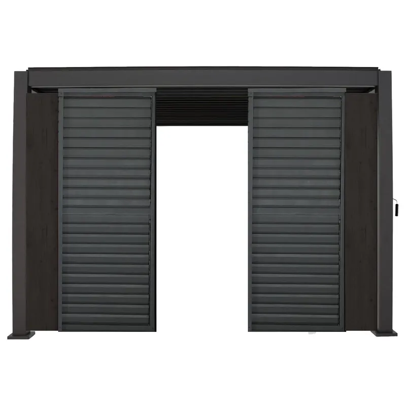 Middle Panel of Louvers Wall for Gazebo HOME4YOU, sortbrun trælook
