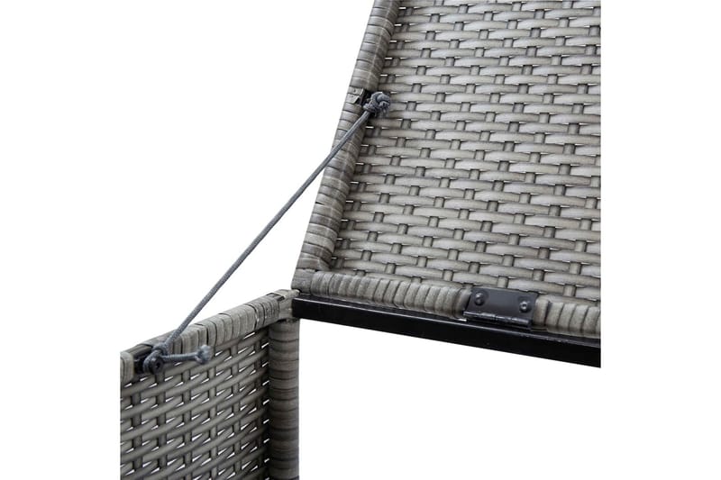 Tredobbelt Skraldespandsskjuler 229x78x120 cm Polyrattan Grå - Grå - Have - Udestue & fritidshus - Opbevaringsskur & haveskur - Cykelskur & cykelstativ