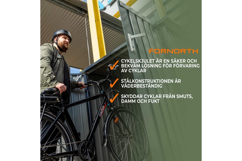 Fornorth Cykelskur til to cykler 142x198x157 cm - Mørkegrå - Have - Udestue & fritidshus - Opbevaringsskur & haveskur - Cykelskur & cykelstativ