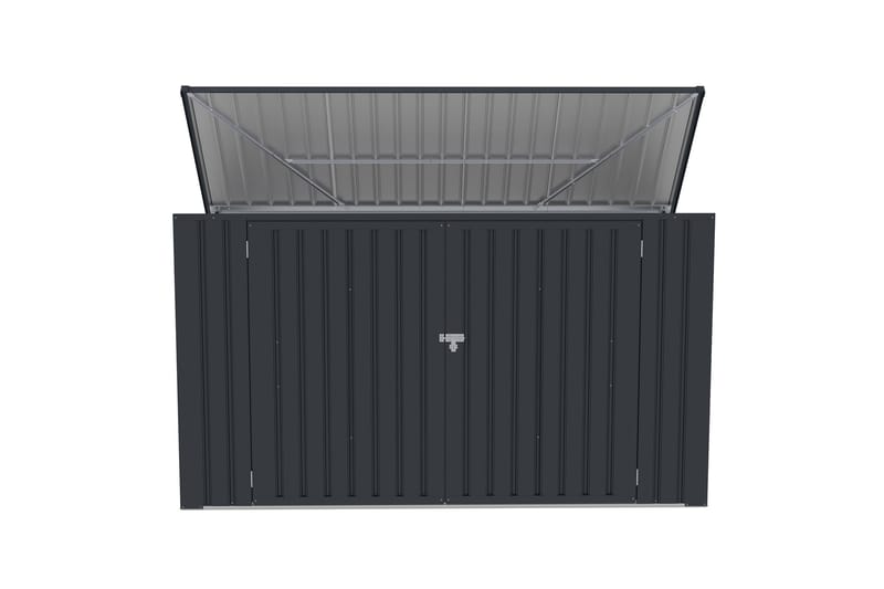 Fornorth Skraldeskur 237x101x131 cm - Mørkegrå - Have - Udestue & fritidshus - Opbevaringsskur & haveskur - Skraldespandsskjuler