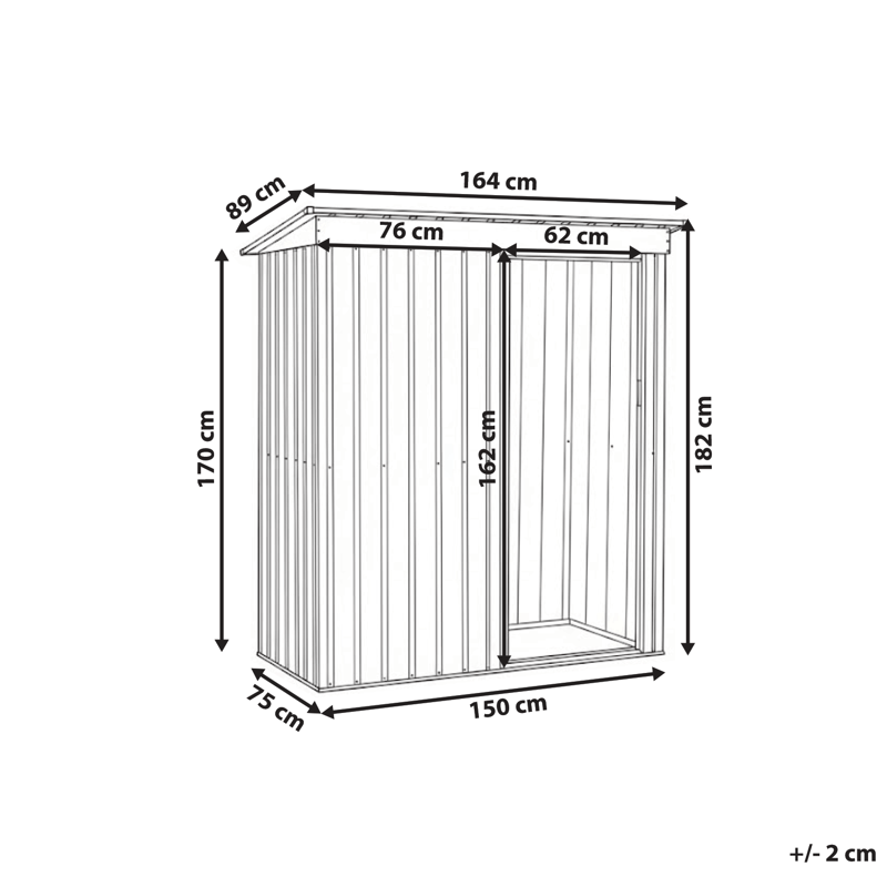 Haveskur Aisone 89x150 cm - Grå/Hvid - Have - Udestue & fritidshus - Opbevaringsskur & haveskur - Redskabskur