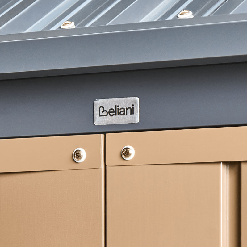 Haveskur Nocciano 161x248 cm - Brun/Grå - Have - Udestue & fritidshus - Opbevaringsskur & haveskur - Redskabsskur