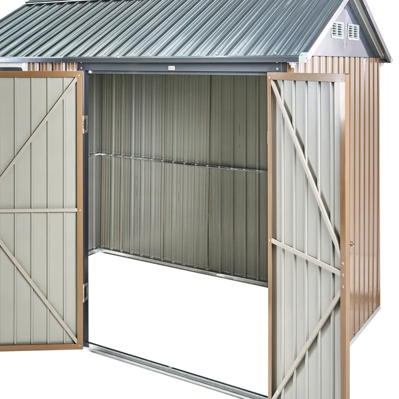 Haveskur Nocciano 161x248 cm - Brun/Grå - Have - Udestue & fritidshus - Opbevaringsskur & haveskur - Redskabsskur